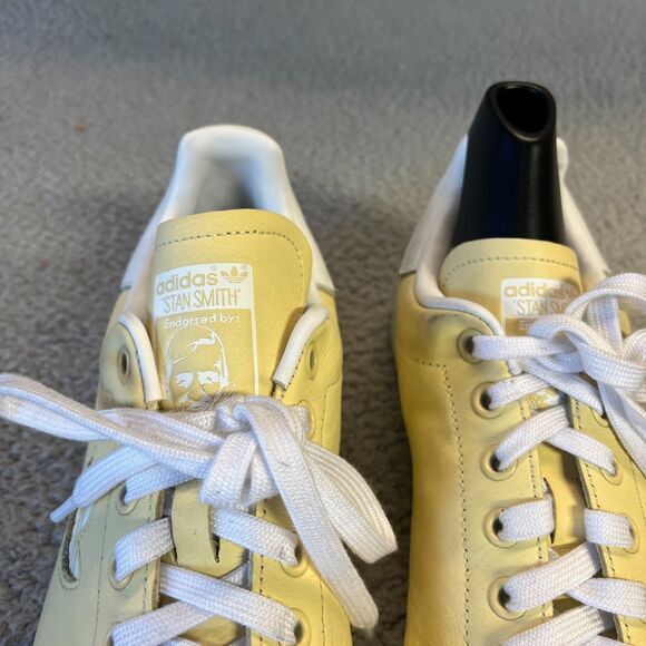 Adidas Stan Smith Originals Leather Sneakers Mens 9 Yellow Shoes BD7438 - Picture 4 of 16